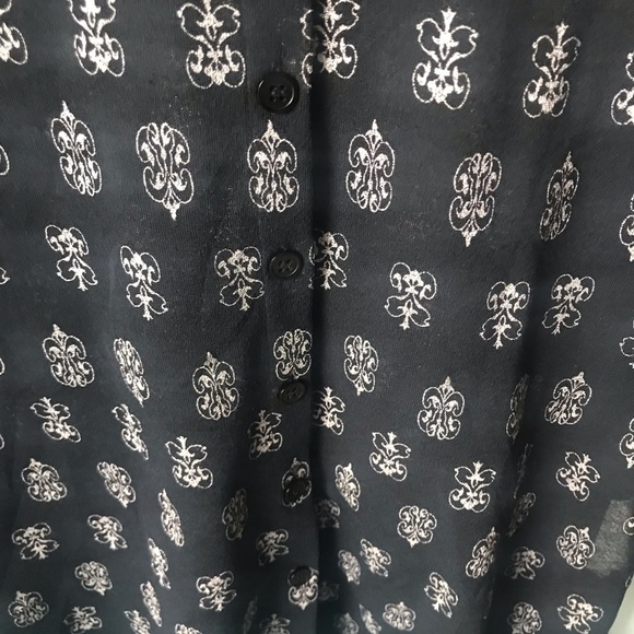 Esprit Sheer Button Down Top Black Size XS - Picture 5 of 11